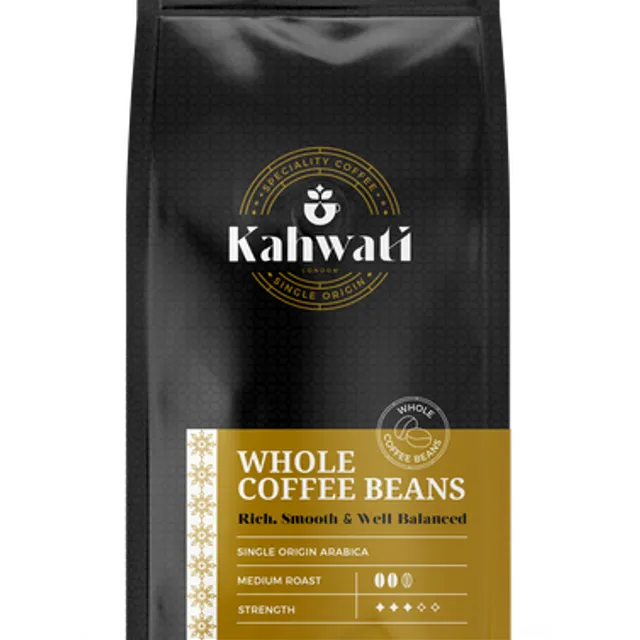 Whole Beans Coffee - Medium Roast - 1Kg (Pack of 6)