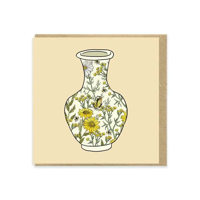 Meadow Floral Vase Greeting Card (130x130mm)