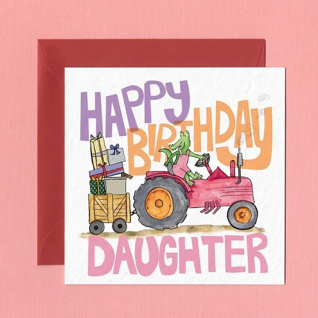 TRACTOR DAUGHTER BIRTHDAY Greetings Card