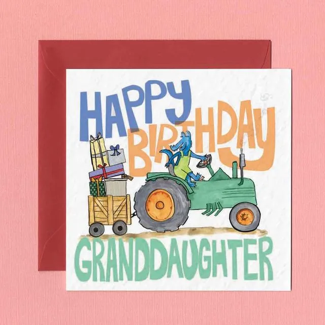 TRACTOR GRANDDAUGHTER BIRTHDAY Greetings Card
