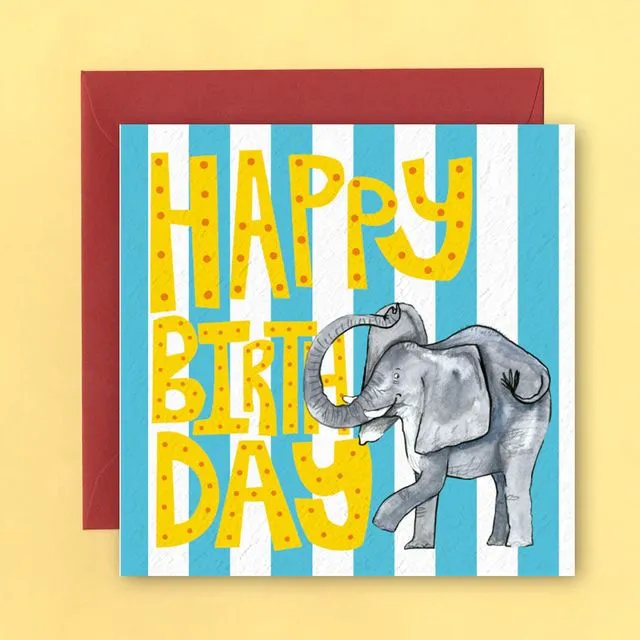 ELEPHANT BIRTHDAY Greetings Card