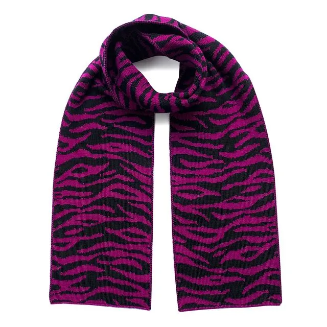 Tiger Wool & Cashmere Scarf Purple