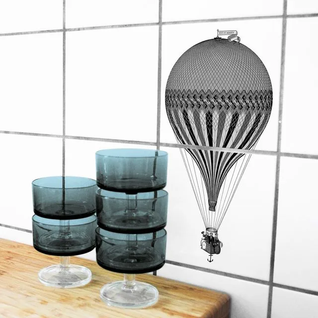 Tilestickers - Montgolfiere 15x15 transparent