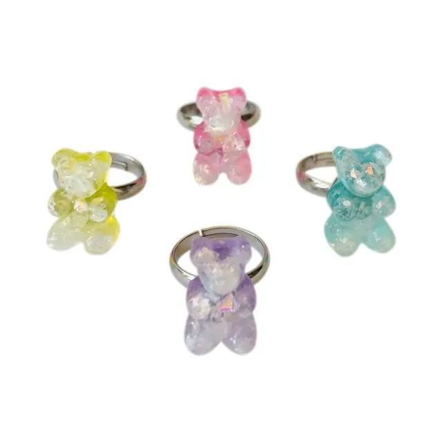 Pop Cutie Gummy Bear Ring - Set of 12