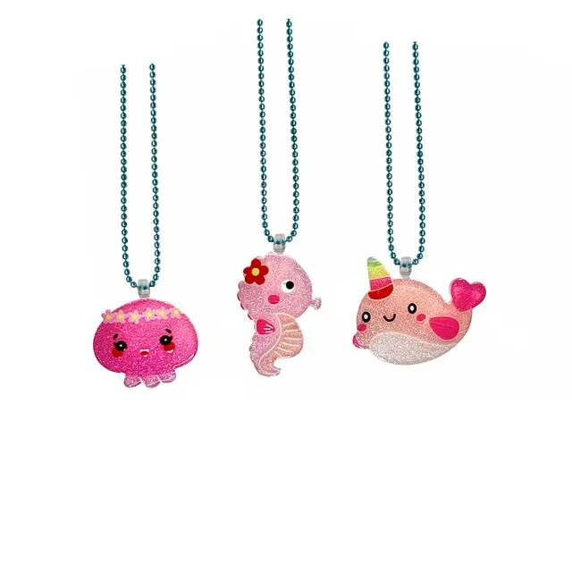 Pop Cutie Gacha Pink Sea Kids Necklaces - Set of 12