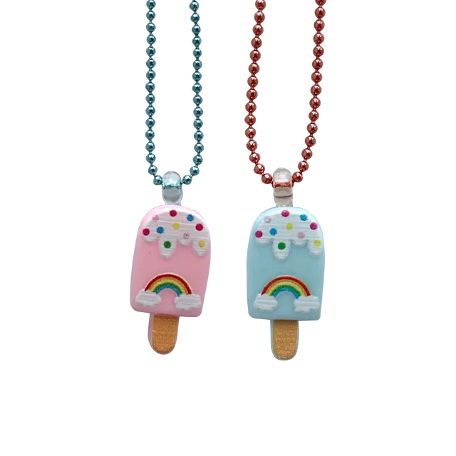 Pop Cutie Gacha Rainbow Popsicle Necklaces - Set of 6