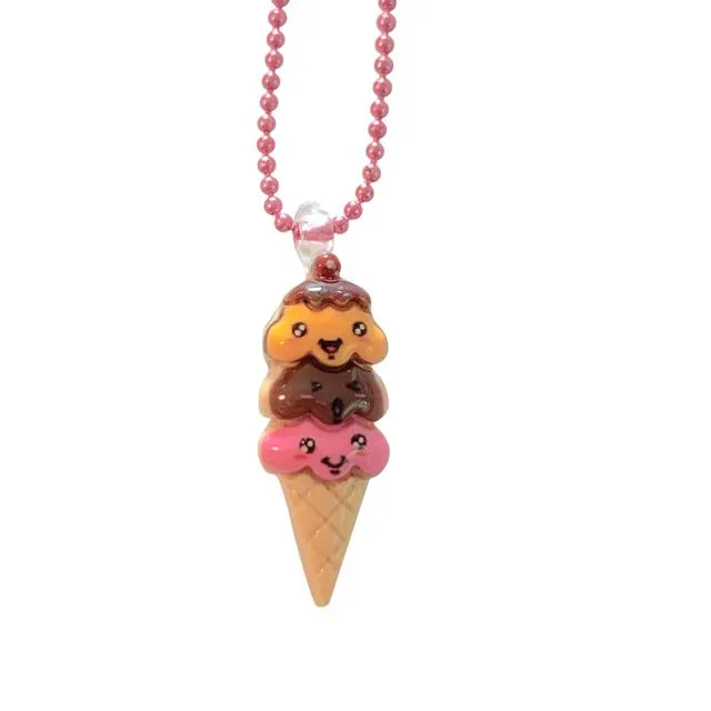 Pop Cutie Gacha Neapolitan Ice Cream Necklaces - Set of 12