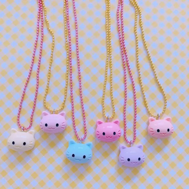 Pop Cutie Gacha Color Cat Necklaces - Set of 12