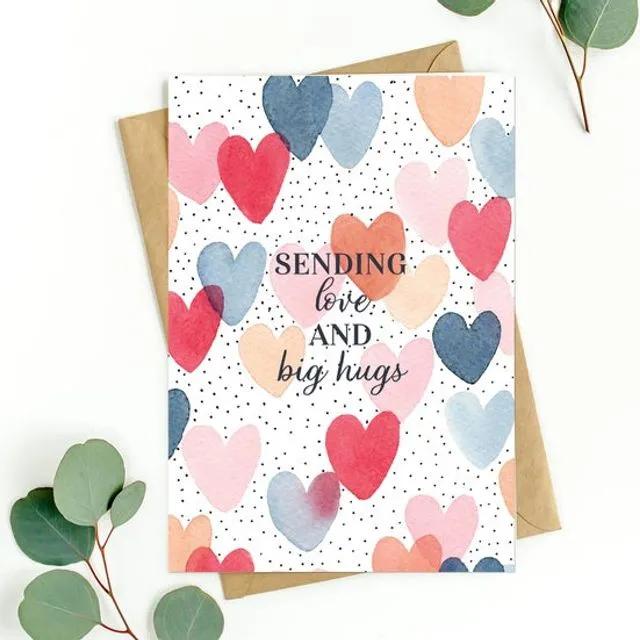 Sending love and big hugs card