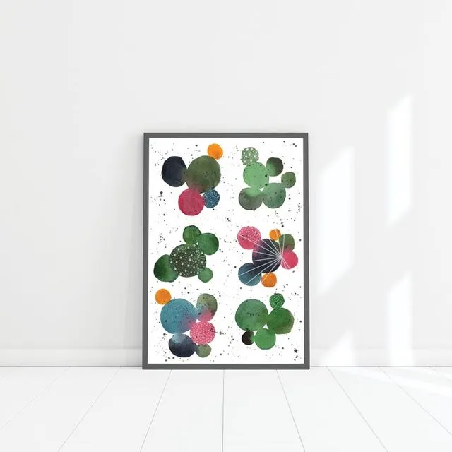 Cocktail of colours melting pots A4 art print