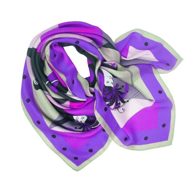 Harlequin Purple Silk Scarf - Necktie