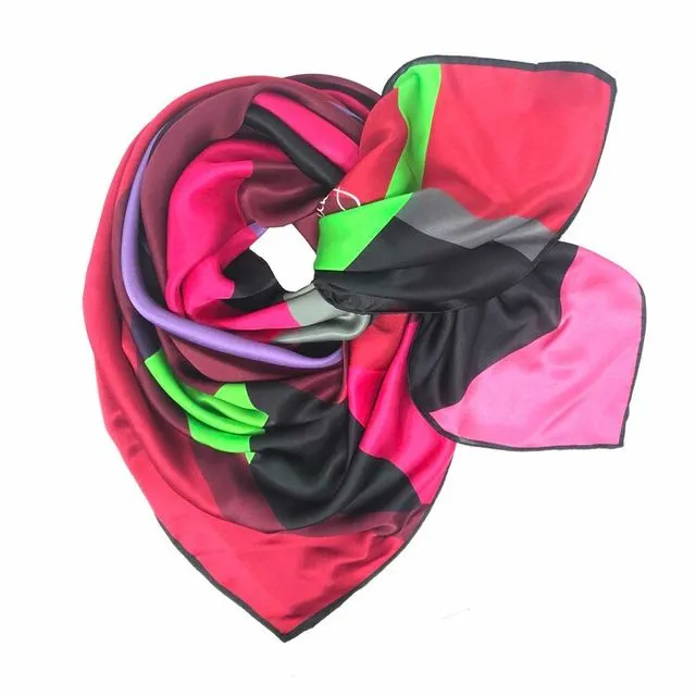 Cubic Pink Silk Scarf - Necktie