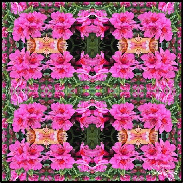 Delphiniums Pink Silk Scarf - Classic Silk Square