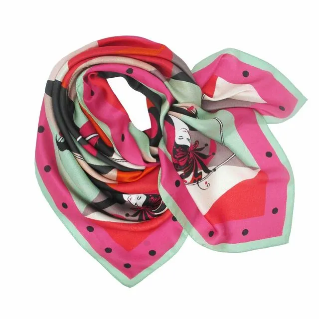 Harlequin Pink Silk Scarf - Necktie
