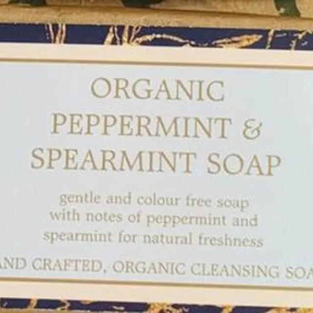 ORGANIC PEPPERMINT and SPEARMINT ESSENTIAL OIL SOAP PACK OF 25 SINGLE 90G BARS
