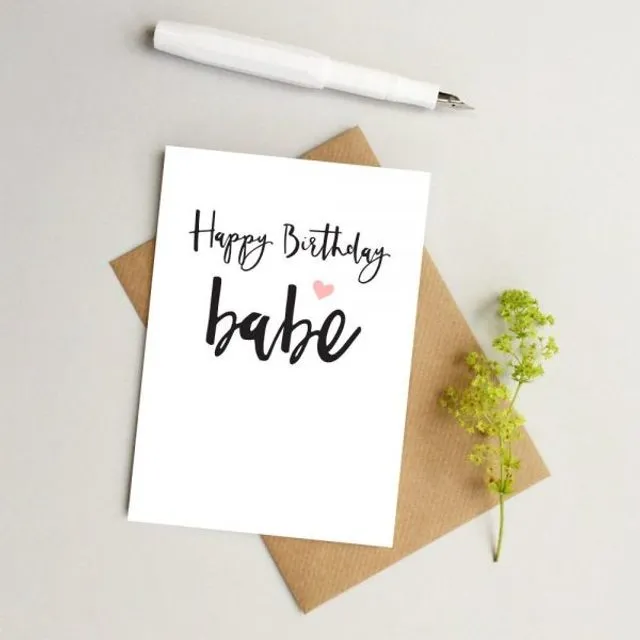 Happy Birthday Babe Card (Pack of 6)