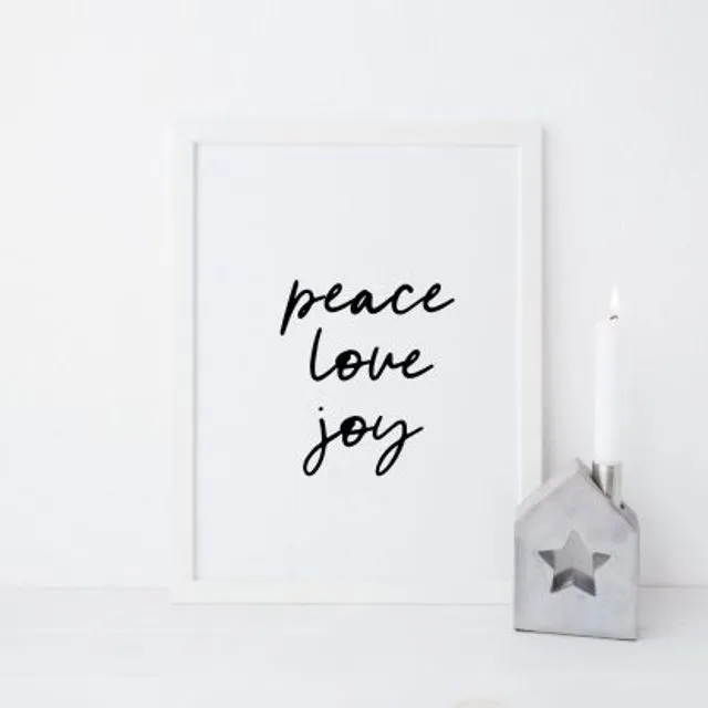 Peace love joy Christmas print
