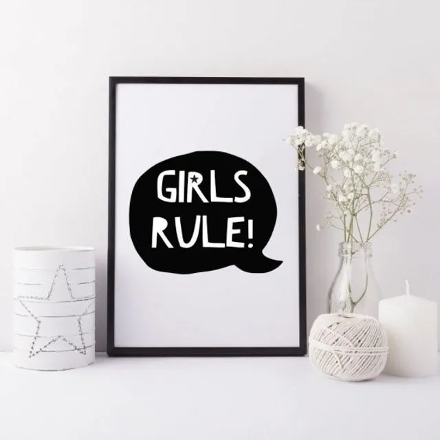 Girls rule print