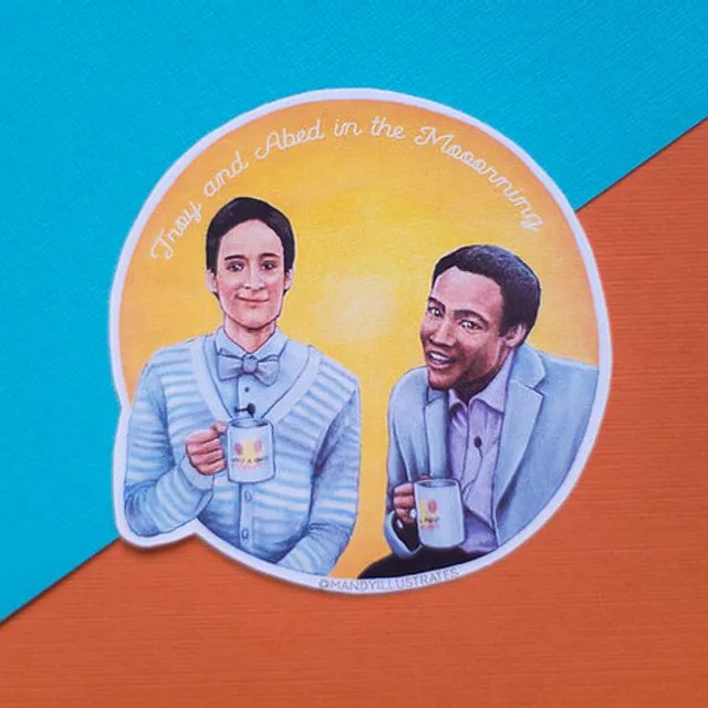 Community Troy and Abed in the Morning Sticker