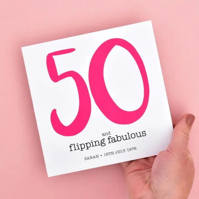 50 and Flipping Fabulous Birthday Card - Pack of 6