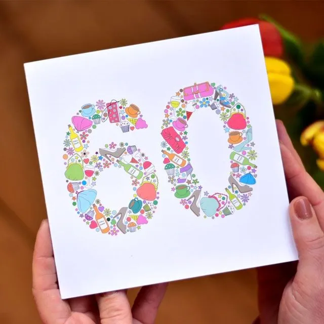 Girlie Things 60th Birthday Card - Pack of 6
