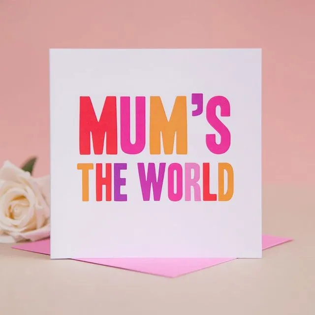 Mum's The World Card - Pack of 6
