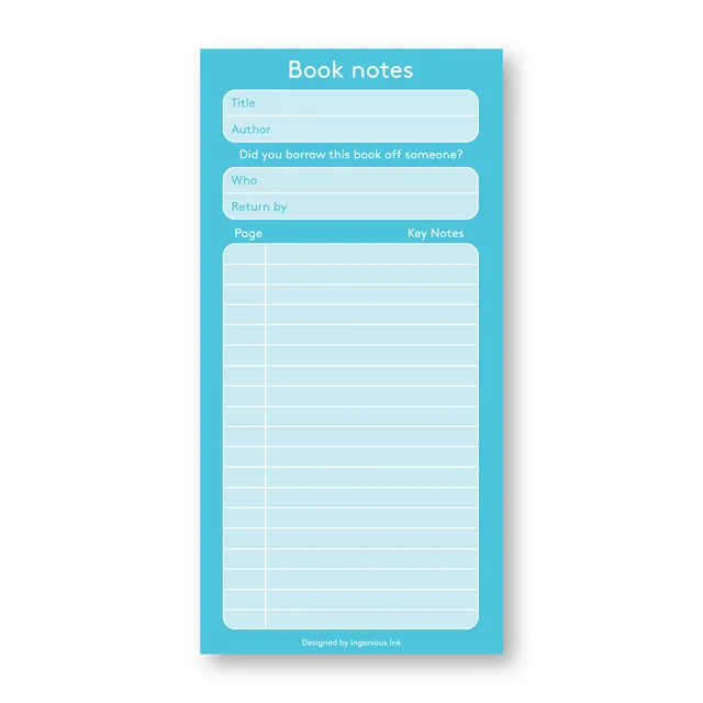 Book Notes Notepad - Pack of 15
