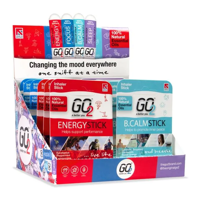 GO2 Mixed CDU 12 Essential Oil Inhaler Sticks