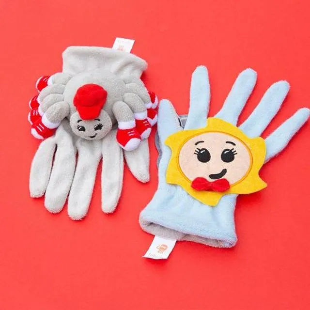 Incy Wincy Spider - educational set of felt sensory gloves