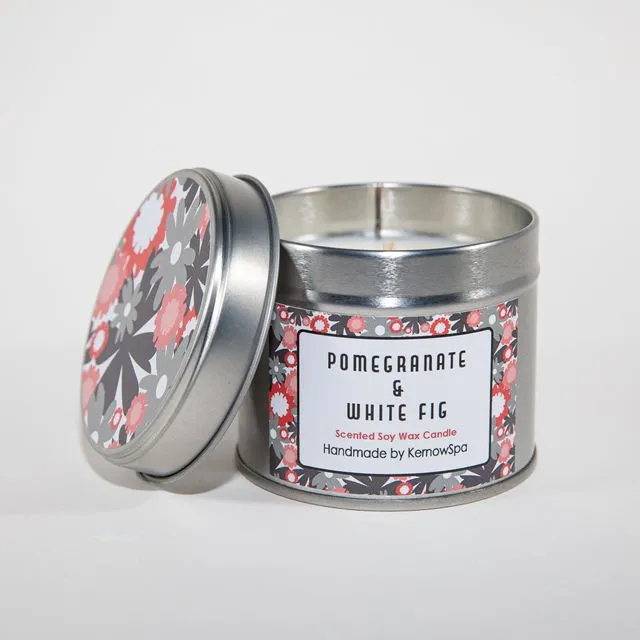 Pomegranate & White Fig Scented Soy Wax Candle Tin