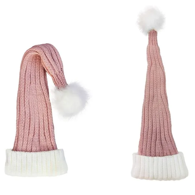 Santa Elf Hat Coarse Knit Pink - Pack of 10