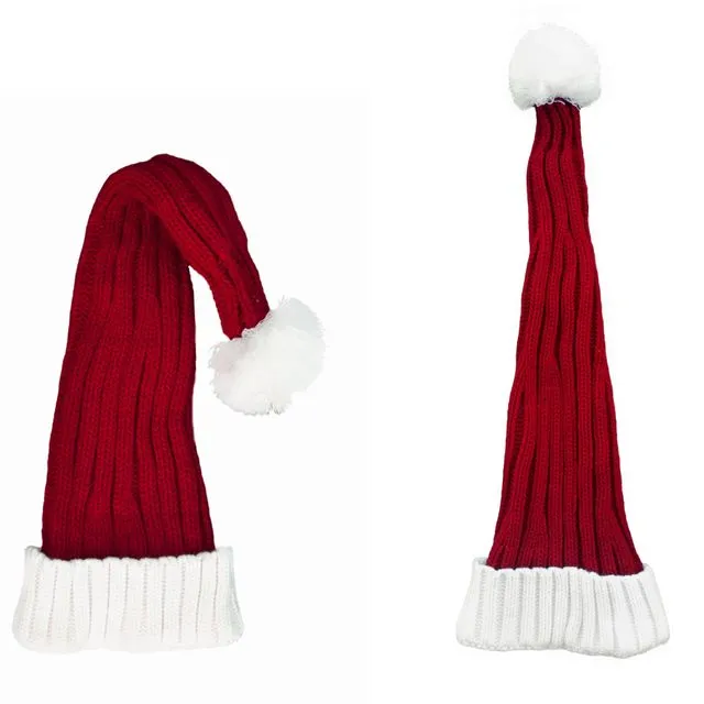 Santa Elf Hat Coarse Knit Red/White - Pack of 10