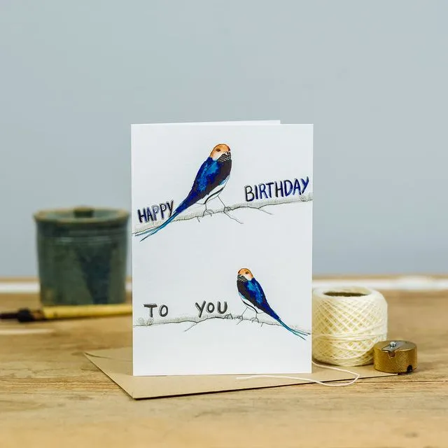 “Bluebirds” Birthday Card