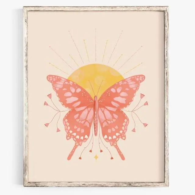 Pink butterfly print