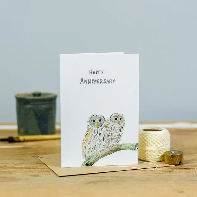 “Grey Owls” Anniversary Card