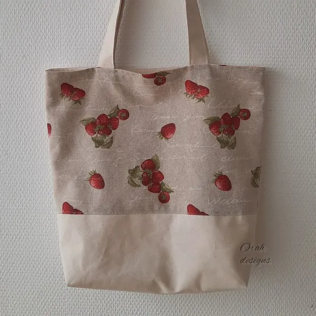 Tote Bag Fruits Veggies Food Strawberry