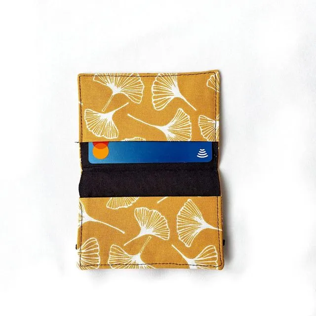 Card Holder Fabric Ginkgo Leaves Flowers Floral 1