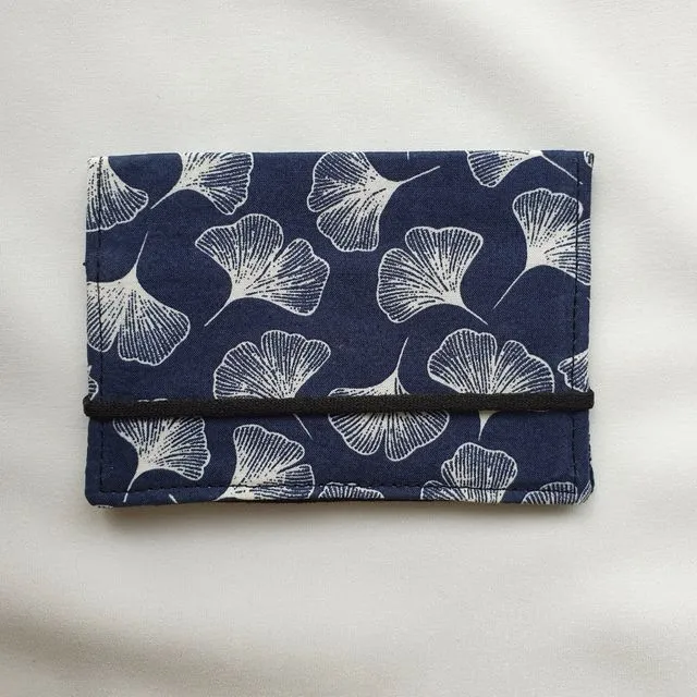 Card Holder Fabric Ginkgo Leaves Flowers Floral