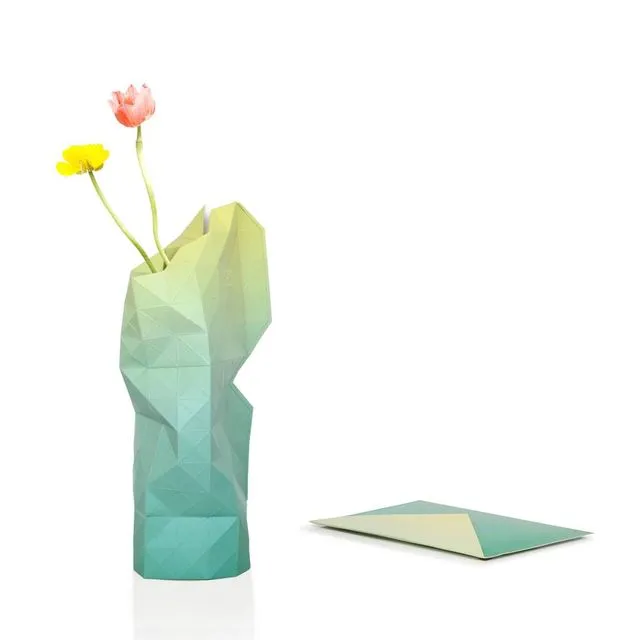 Paper Vase Cover Green Fade (Large)