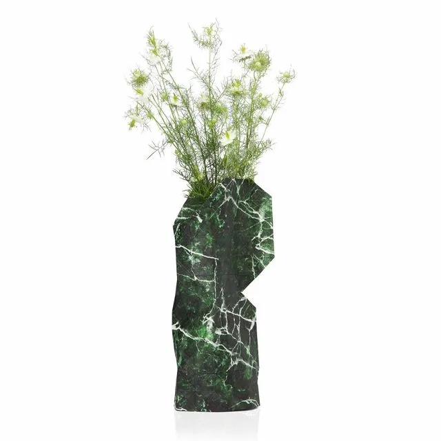 Paper Vase Cover Marble Green (Large)
