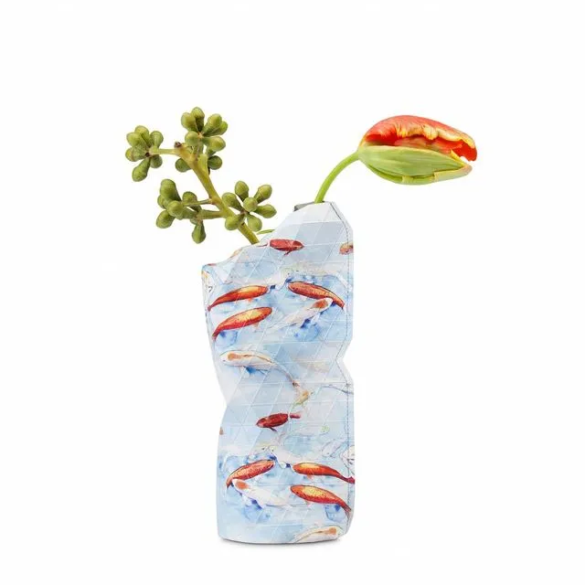 Paper Vase Cover Blue Fish (Small)