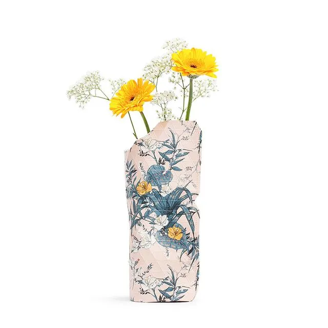 Paper Vase Cover Pink Flowers (Small)