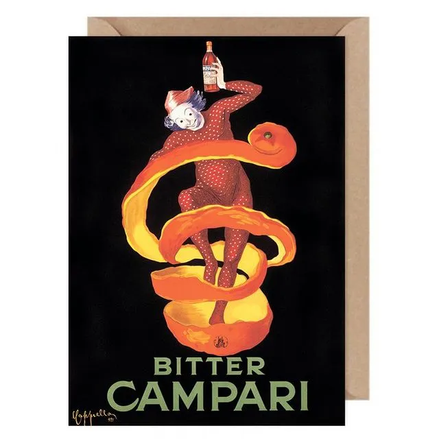Vintage Campari Poster Card 100% Cotton  Tree Free Made in Switzerland  0000-2917