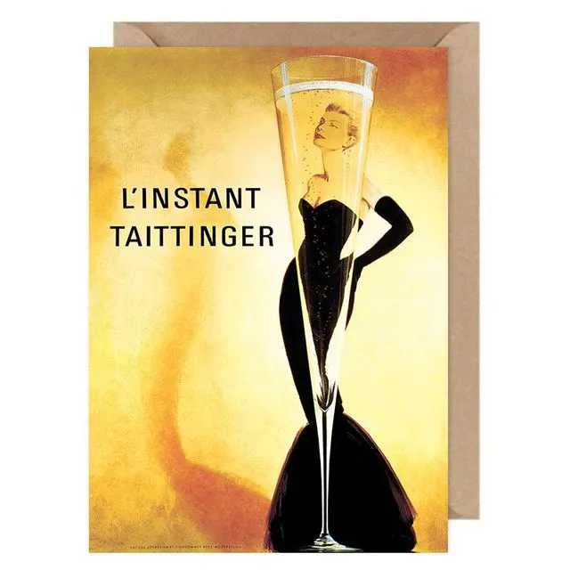 Vintage Champagne Taittinger Poster Card 100% Cotton Tree Free Made in Switzerland  0000-3428