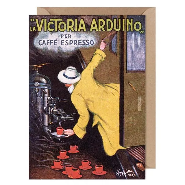 Vintage Victoria Cafe Bar Espresso  Poster Card 100% Cotton Tree Free Made in Switzerland  0000-4418