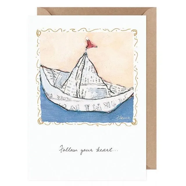 Follow your heart ....Flavia Card by Flavia Weedn 100% Cotton  Tree Free Made in Switzerland  0003-2096