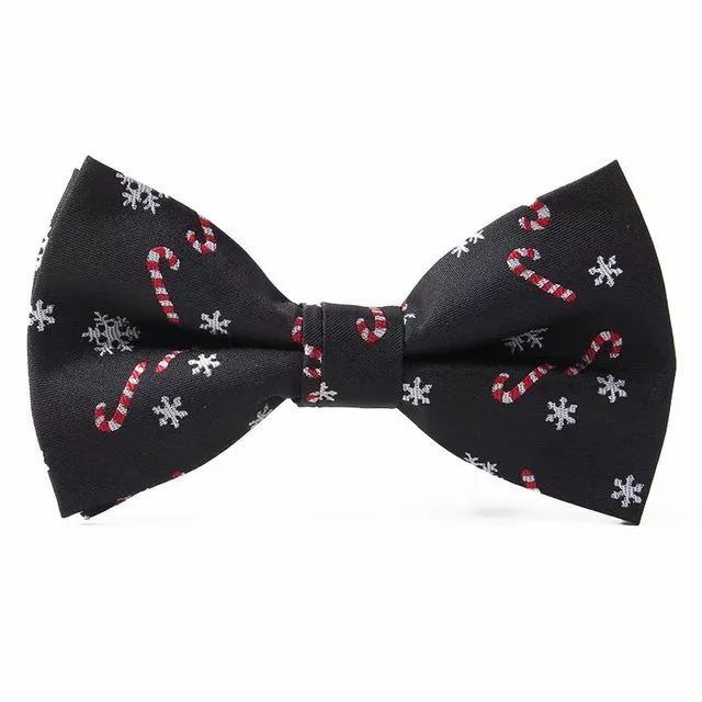 Bowtie 5 "Black with candy canes and snowflakes"