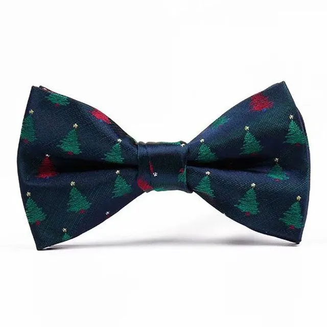Bowtie 18 "Blue with red and green x-mas trees"