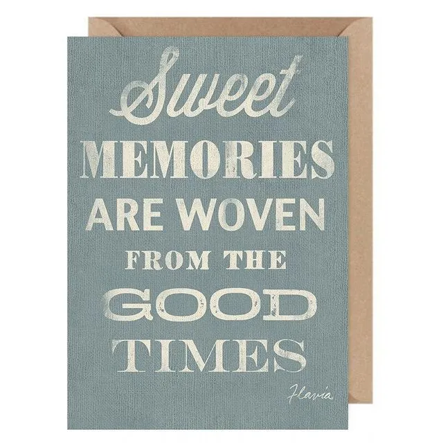 Sweet Memories ....Flavia Card by Flavia Weedn 100% Cotton  Tree Free Made in Switzerland  0402-3998