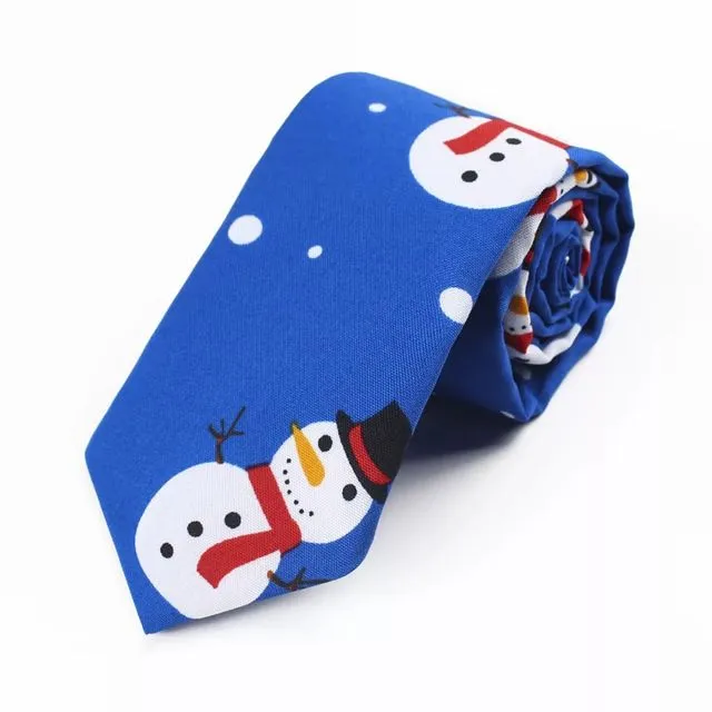 Tie "Blue with snowman"